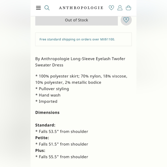 NWT Anthropologie Long Sleeve Thea Eyelash Twofer Sweater Dress in SKYE … - Picture 9 of 9